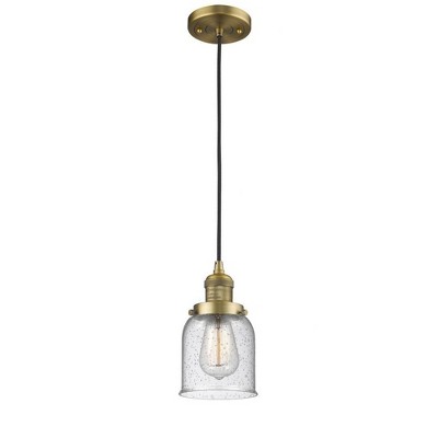 Bell - 1 Light Cord Hung Mini Pendant In Industrial Style-10 Inches Tall and 5 Inches Wide