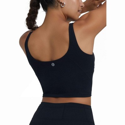 DOMETOUR Yoga Top U-Shaped Back Yoga With Mid-support Sports Bra For Women