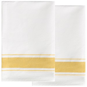Unique Bargains Hotels Restaurants Home Cotton Absorbent Linen Kitchen Towels Sets 20" x 28" 2 Pcs - 1 of 4