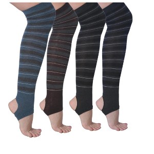 Tipi Toe Women's Stirrup Yoga Socks, Lightweight Striped Thigh High Socks, Open Heel Non-Slip Design. Ideal for Yoga & Dance - 1 of 1