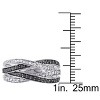 EVERLY JEWELRY | Sterling Silver with Black Rhodium 1/2 CT TW Black and White 4-Row Diamond Crossover Anniversary Band - 4 of 4