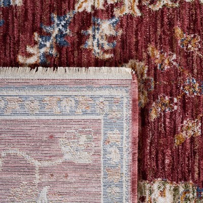 Heirloom Rust and Ivory Synthetic Rectangular Area Rug