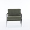 SKRAN Upholstered Mid Century Lounge Chair, Reading Armchair, Chenille Fabric Modern Arm Chair with Metal Frame, Accent Chair for Living Room, Green - 4 of 4