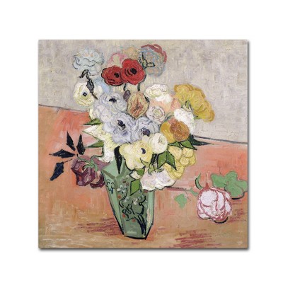 Vincent Van Gogh Floral Still Life Framed Canvas Art, 24'' x 24''