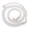 Anna-Kaci Women's Pearl Beaded Chain Belt with Delicate Drop Pendant and Adjustable Clasp 43.5x0.8in - White - 3 of 4