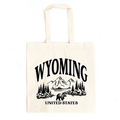City Creek Prints Wyoming Forest Scene Canvas Tote Bag - 15x16 - Natural