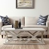 HomeRoots 48" Off White Solid Wood Distressed Geo Frame Coffee Table - 2 of 4