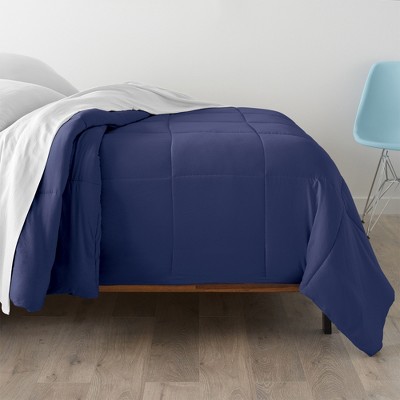 Navy Twin Microfiber Down-Alternative Comforter