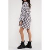 August Sky Women's Plaid Babydoll Mini Shirt Dress - 3 of 4