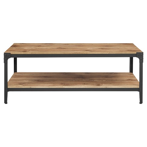 Urban Industrial Angle Iron Wood Coffee Table Barnwood Saracina Home Target