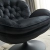 Velvet Swivel Leisure Lounge Chair with Ottoman, Tufted Design, Thickened Foam Cushion and Sturdy Metal Base - 2 of 4