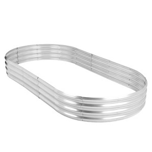 Galvanized Steel Raised Garden Bed, Metal Planter Boxes Outdoor For Vegetables, Flowers, Herbs, and Succulents - 1 of 4