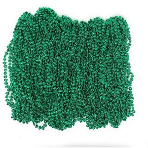 4E’s Novelty St. Patrick's Day Beads Necklace Bulk (72 Pack) - 33" 7mm Green Shamrock Beads, Perfect for Party Favors and Costume Accessories - 1 of 4