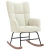 vidaXL Rocking Chair Accent Side Chair Padded Seat for Living Room Velvet - 3 of 4