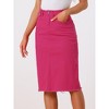 INSPIRE CHIC Women's Casual High Waist Back Slit Short Denim Skirts - 2 of 4
