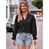 Women Boho Long Sleeve Shirts Dressy Casual v Neck Fall Fashion Tops Dot Flowy Blouses - 3 of 4