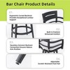 DOMETOUR Modern Outdoor 2Pcs Swivel Bar Chairs Black Aluminum Frame, Backrest & Armrests, Tapered Legs, Weather-Resistant & Durable Patio Bar Stool - 4 of 4