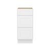 HOMLUX Easy-DIY 24 in D x 34.5 in H in Shaker White Ready to Assemble Drawer Base Kitchen Cabinet With 3-Drawers - 3 of 4