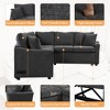 124.8" L-Shaped Convertible Sectional Sofa Bed with USB Ports - 4 of 4