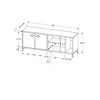 60" Laminate TV Stand with 2 Storage Cabinets, 3 Shelves, and Grey Metal Legs for Living Room - 4 of 4