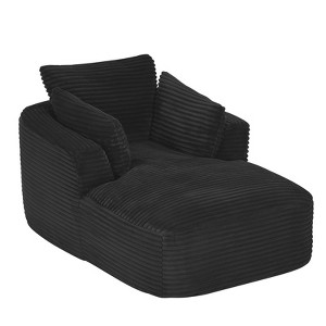 Single Full-compressed Sofa, Ultra Soft Coarse Grain Corduroy Recliner, Sleeper Couch with Seat Cushion with Spring Wrap, No Assembly - 1 of 4