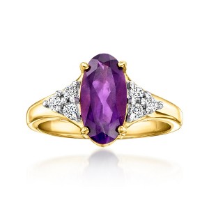 Ross-Simons 1.70 Carat Amethyst Ring With .20 ct. t.w. Lab-Grown Diamonds in 18kt Gold Over Sterling - 1 of 4