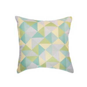 18"x18" Astella Pacifica Square Indoor Outdoor Throw Pillow - Ruskin Lagoon: Water & Fade Resistant - 1 of 3
