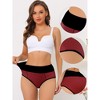 INSPIRE CHIC Women's High Waist Tummy Control Color-Block Available in Plus Size Briefs 6 Packs - image 3 of 4