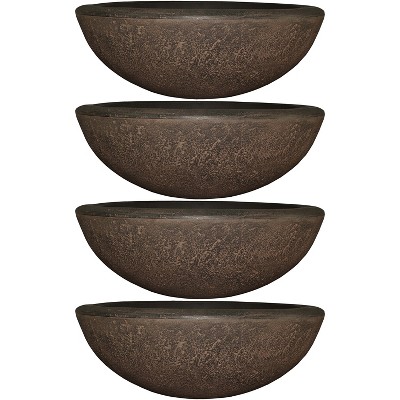 Sunnydaze Indoor/Outdoor Patio, Garden, or Porch Weather-Resistant Double-Walled Percival Flower Pot Planter - 21" - Sable Finish - 4pk