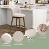 WestinTrends Soho Modern Chenille Upholstered 26" Counter Height Swivel Bar Stools (Set of 2) - 3 of 4