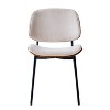 Nordlys Set of 2 Metal Dining Chairs In Wood and Corduroy Modern Design Style Upholstery Dining Room - 3 of 4