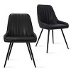 Boston Armless Dining Room Chair Set of 2 with Backrest and Metal Legs, 19.5 Inch Kitchen Chairs, Indoor Furniture - Maison Boucle - 3 of 4