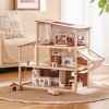 ROBOTIME Dollhouses Wooden Doll House Kids Toy Furniture, Bohemian Style Toddler Doll House Dollhouse for 3 Year Old, Brown, 11.7"*24.7"*26" - 2 of 4