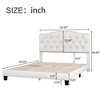 Sapphtopaz Upholstered Bed Frame Platform Bed with Saddle Curved Headboard Diamond Tufted Bedroom Furniture, Easy Assembly - 3 of 4