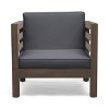 GDFStudio Cascada Outdoor Acacia Wood Club Chair with Water-Resistant Cushion - 2 of 4