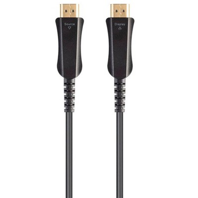 Monoprice High Speed Cable - 200 Feet - Black | for HDMI-Enabled Devices - 4K @ 60Hz , 18Gbps, Fiber Optic, AOC - SlimRun AV Series