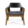 Soho 4pk Outdoor Acacia Wood Club Chairs with Cushions - Teak/Black/Dark Gray - Christopher Knight Home - 3 of 4