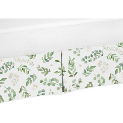 Sweet Jojo Designs Girl Baby Crib Bed Skirt Botanical Leaf Green And ...