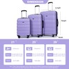 3 PCS Expandable PC Lightweight Luggage Sets Suitcase with Two Hooks, 360° Spinner Wheels and TSA Lock  21"25"29" - ModernLuxe - 2 of 4