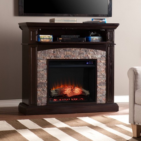 Greenwood Fireplace Dark Brown/Black - Aiden Lane - image 1 of 4