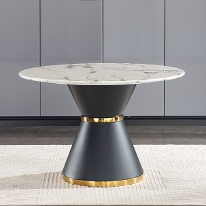 NicBex Round Dining Table 46.85" Modern Minimalist Marble Printed MDF Dining Table for Dining Room - 1 of 4