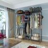 Karl Home Transformable Black Iron Open Wardrobe with 4 Rows of Rails & 7-Layer Shelves 70.9x13.8x76.8 Inches - 2 of 4