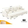 102.4 Inch Convertible Lounge Sofa with 3 Ottomans, 4-Seat Cloud Couch with Cushions, Corduroy Lounge Sofa with Wood Frame-Coolbibila - 4 of 4