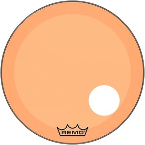 Remo Powerstroke P3 Colortone Orange Resonant Bass Drum Head With 5" Offset Hole - 1 of 2
