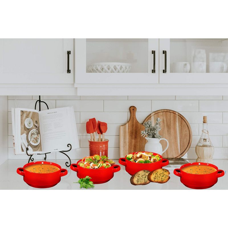 Bruntmor 19 Oz Ceramic Soup Bowl With Handles, Set Of 4 Red : Target Bruntmor 19 Oz Ceramic Soup Bowl With Handles, Set of 4 Red