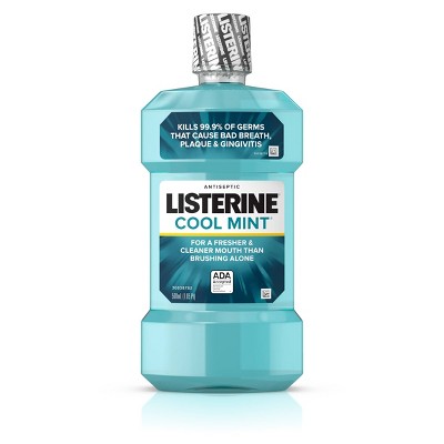 Listerine Cool Mint Antiseptic Mouthwash to Get Rid of Bad - Breath - 16.9 fl oz
