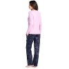 Ashford & Brooks Women's Long Sleeve Cotton Top Fleece Pants Pajama Set - 3 of 4