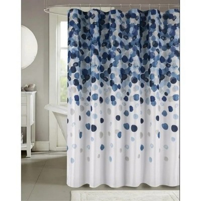 LunaLulinlk Modern Navy Blue Fabric Shower Curtain