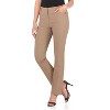 Rekucci Women’s 5 Pocket Straight Leg Pants with Stretch Waistband – Slim Fit Business Casual Trousers - Oatmeal, 16 - 4 of 4