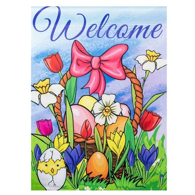 Northlight Welcome Easter Basket Outdoor Garden Flag 12.5" x 18"